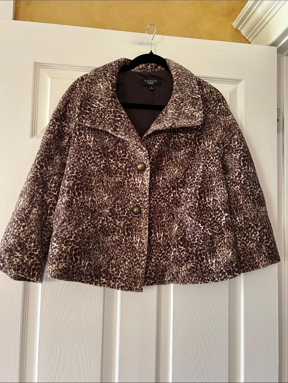 Talbots Brown Leopard Teddy Jacket